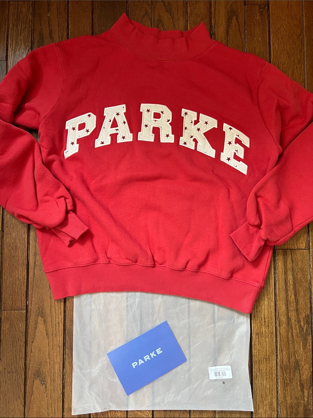 PARKE Sparkler Stars Heritage Varsity Mockneck Coastal Collection Size S/M NIB - Picture 7 of 13
